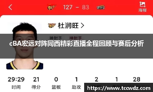 cBA宏远对阵同西精彩直播全程回顾与赛后分析